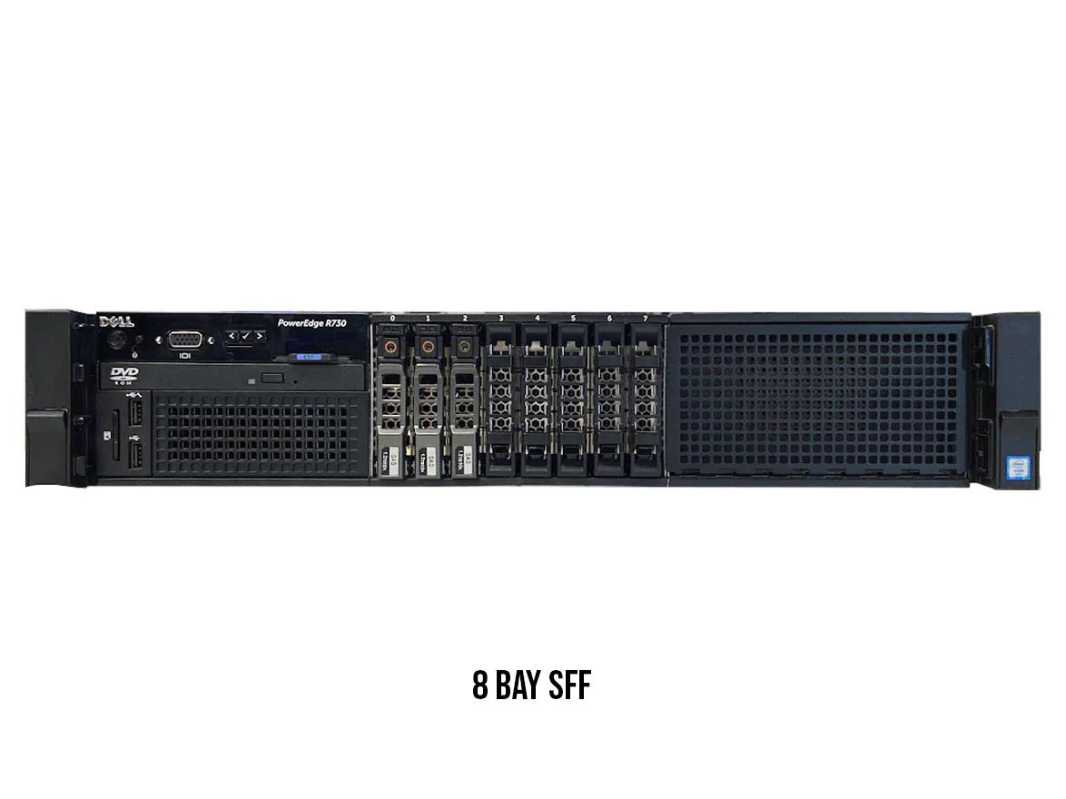 Dell PowerEdge R730 Rack Server | Dual Intel Xeon E5-2620v3 / 2650v4 / 2683v4 / 2680v4 | SAS Drives 2.5″ & 3.5″ | RAID Controller | Dual PSU | 32-256 GB DDR4 RAM