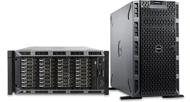 Dell PowerEdge T630 Tower Server ● Dual Intel Xeon E5-2650-v4 24 Cores ● 3.5" HDD ● DDR4 RAM 16-256 GB ● Dual Power Supply